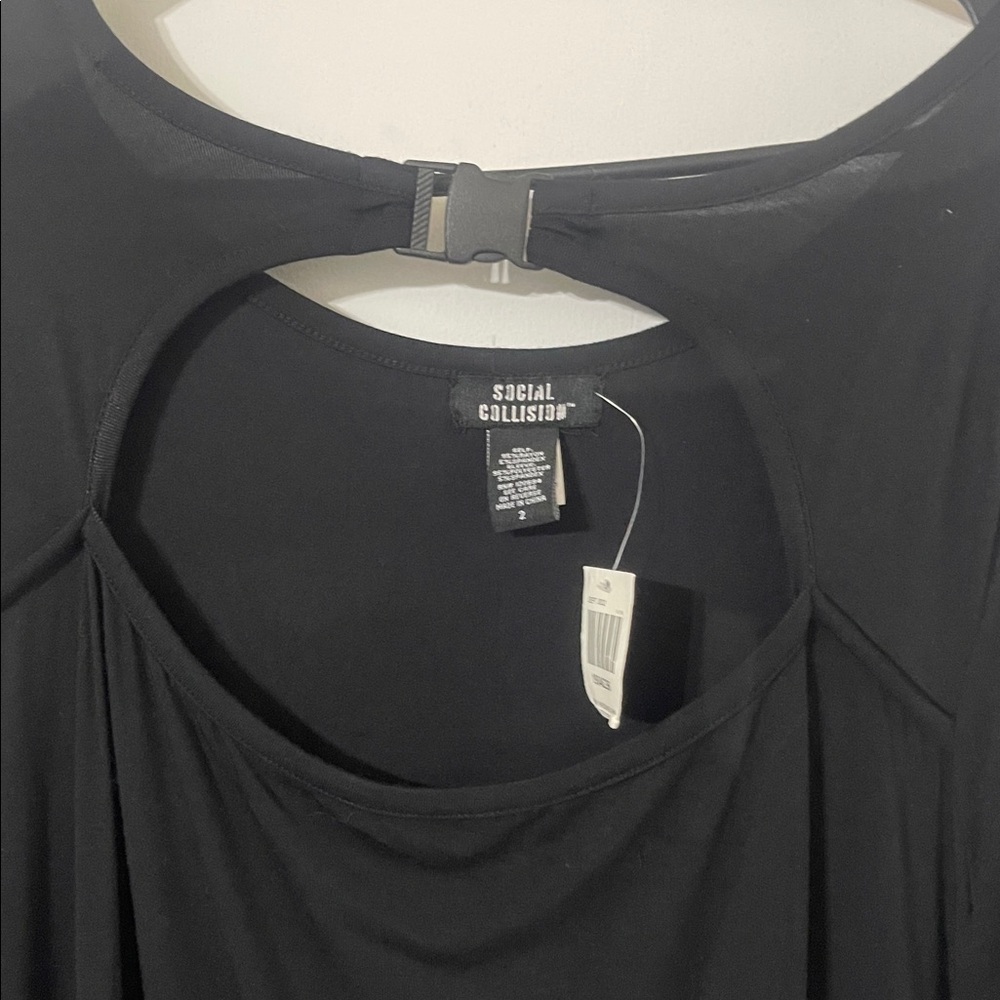 NWT Social Collision black gothic long-sleeve dress. - Picture 7 of 11